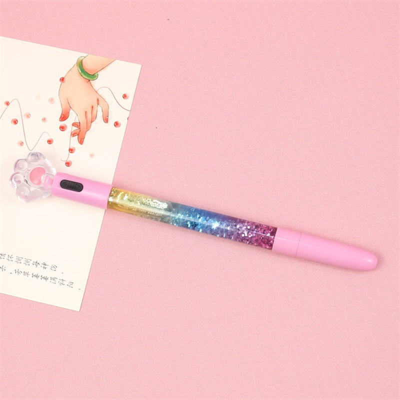 Wholesale Plastic Luminous Cat Claw Quicksand Pen